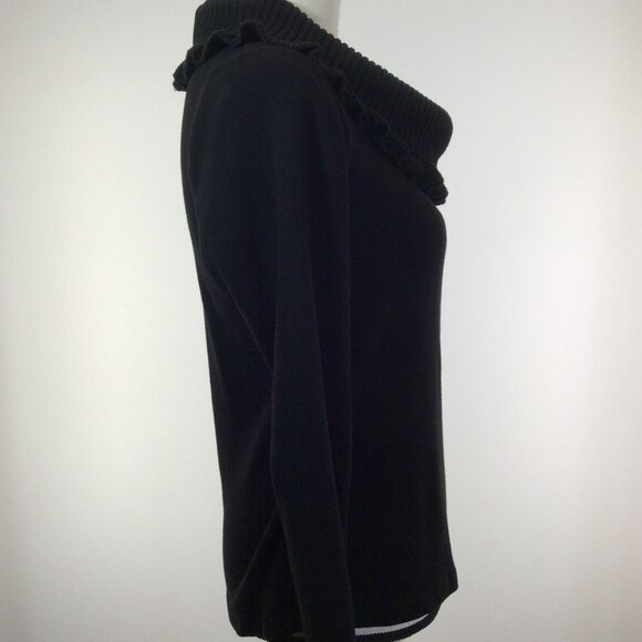 RAFAELLA Womens Top Size Medium Black Long Sleeve - Picture 5 of 12